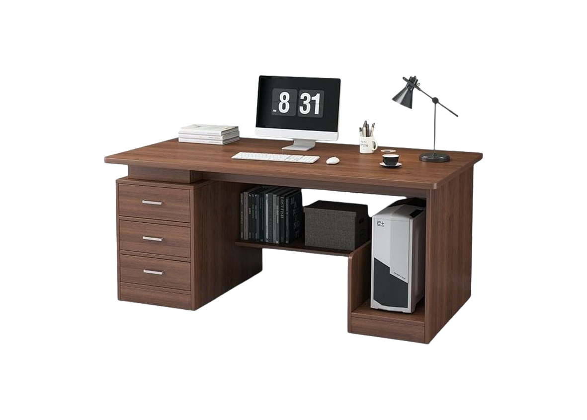 Clear Modern Office Table – Sleek Design with Storage