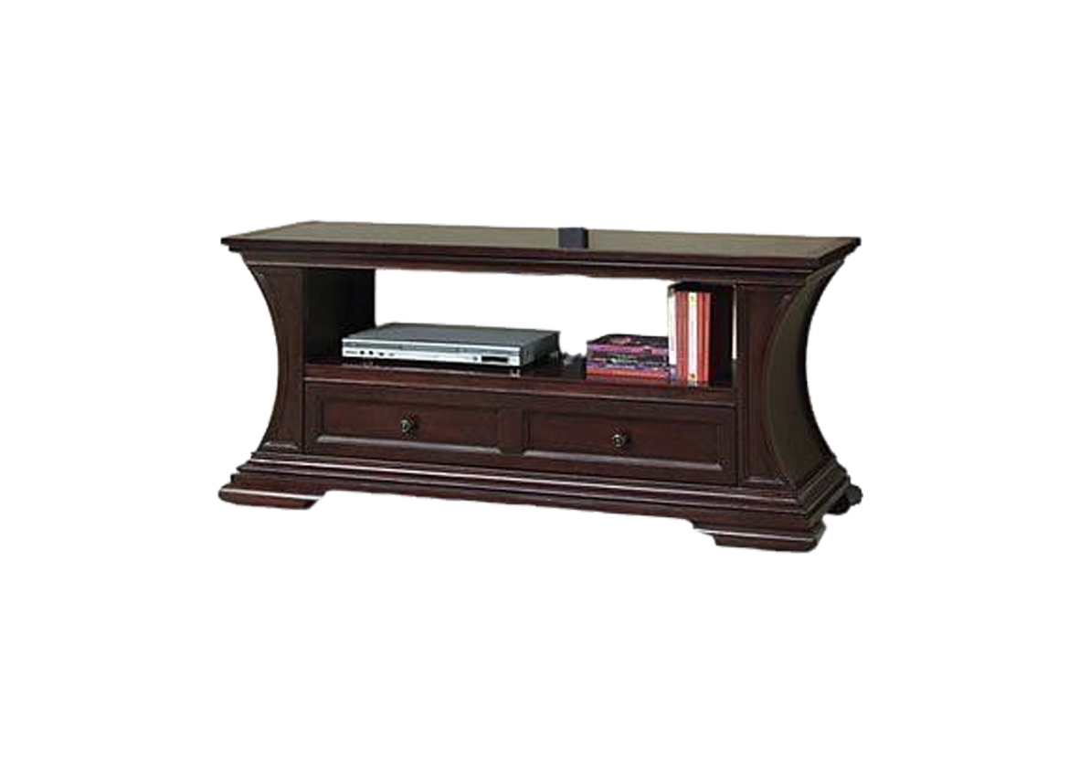 Mahogany Clear Dark Solid TV Stand Console