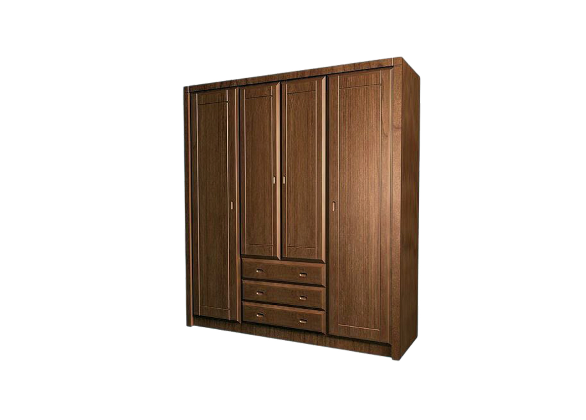 Clear Marine Wardrobe with Double Doors & Center Drawers
