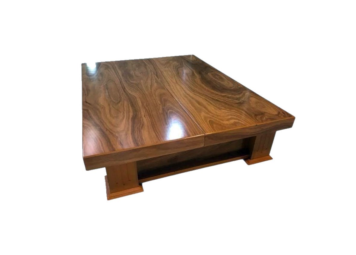 Solid Wood Coffee Table with Clear Finish