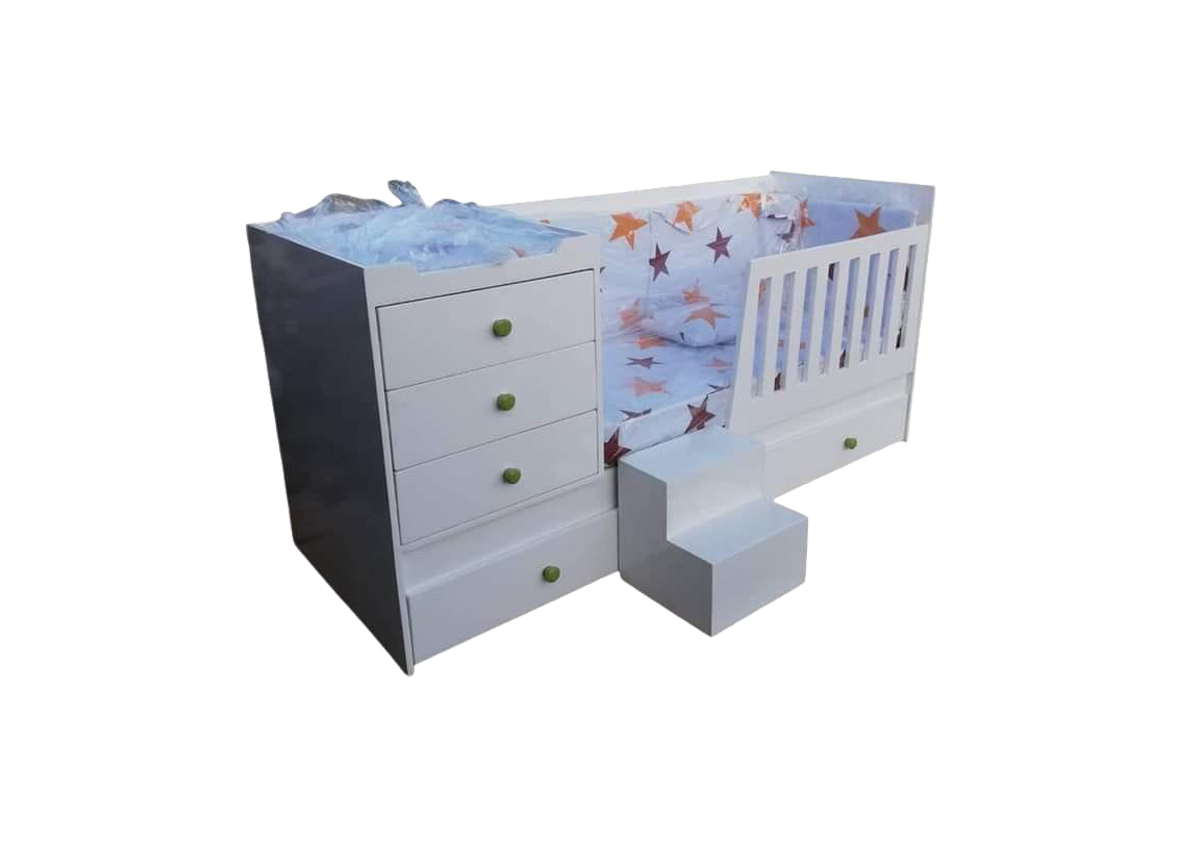 White Baby Cot with Drawers | Safe, Stylish & Spacious
