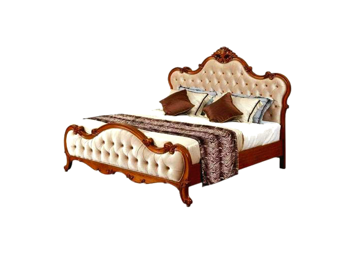 Antique Deep Button Leather King Size Bed