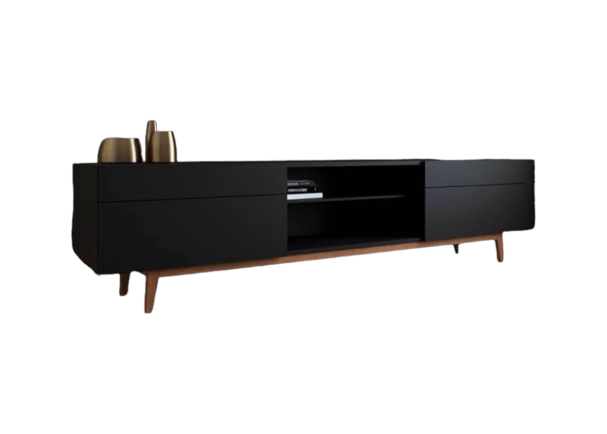 Sweet Fine Black Finish TV Stand