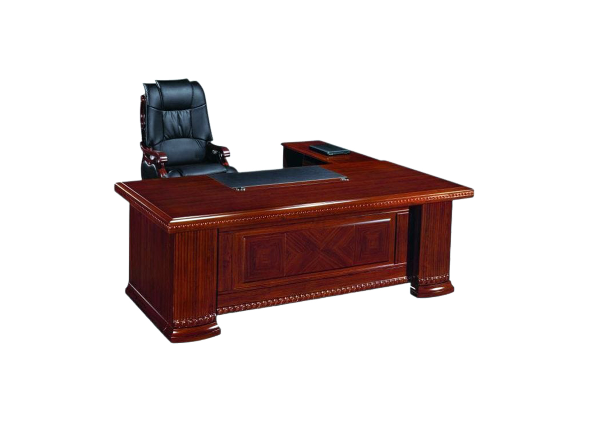 Antique Wixes Clear Solid Mahogany Brown Office Table with chair