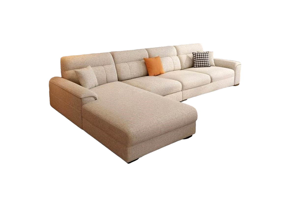 Beige 5-Seater L-Shaped Sofa