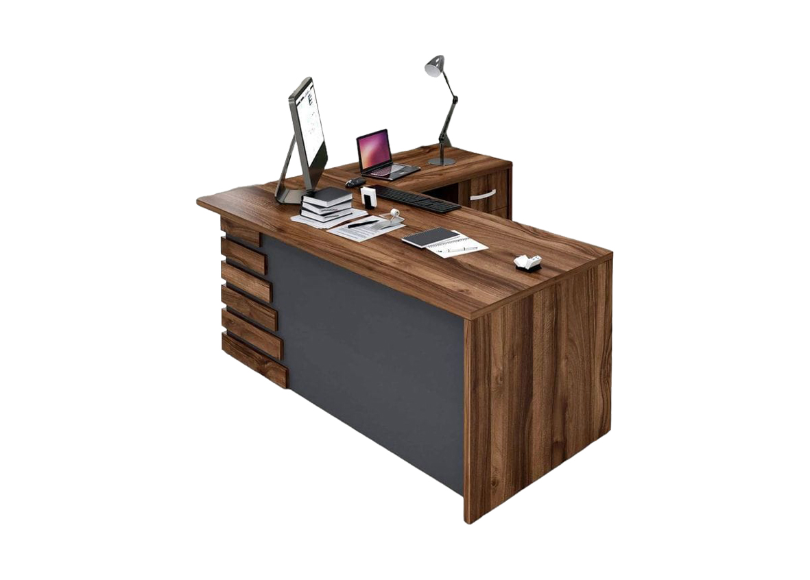 Clear Mahogany Hardwood Office Table – Premium Executive Desk