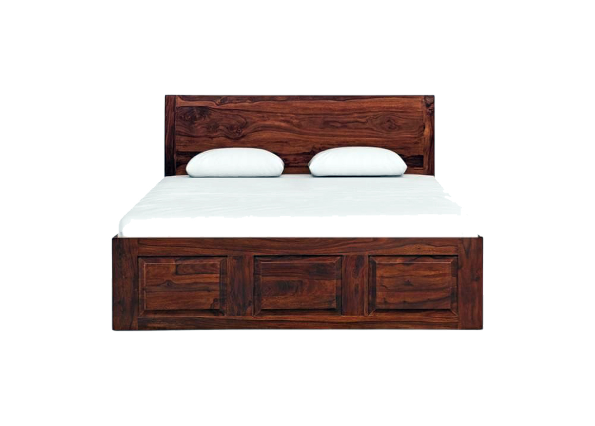 Clear Solid Dark Brown Mahogany Bed