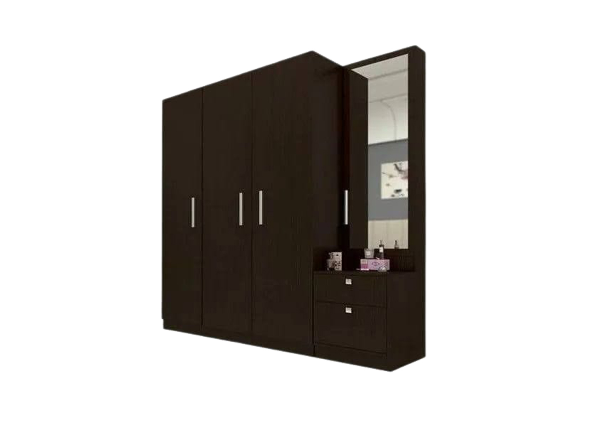 Clear Dark Wardrobe with Side Mirror