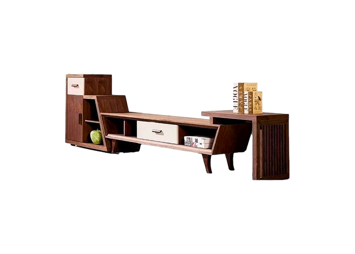 2-Piece Solid TV Stand Console Set