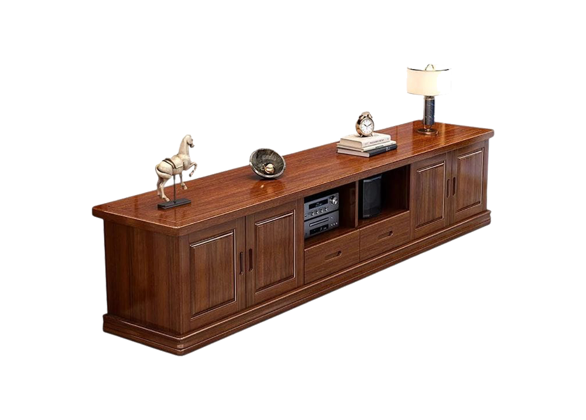 Solid Mahogany TV Cabinet – Classic Wood Entertainment Unit