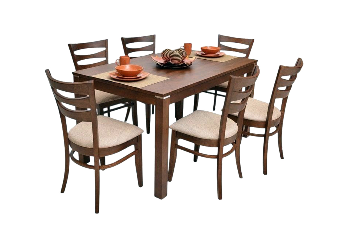 Clear Brown Mahogany Dining Table Set | 4–8 Seater Solid Wood Set