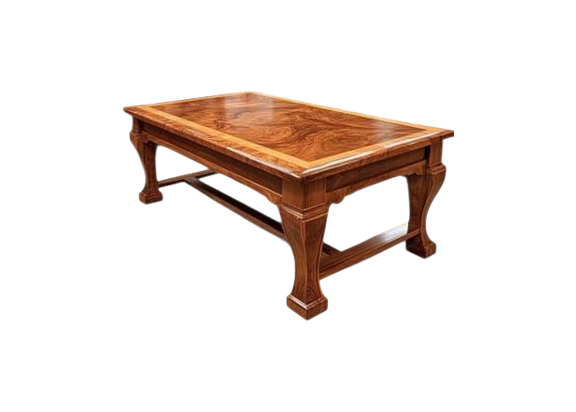 Antique Clear Polish Solid Mahogany Coffee Table