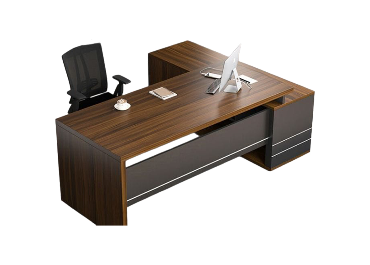 Clear Modern Office Table with Matching Chair
