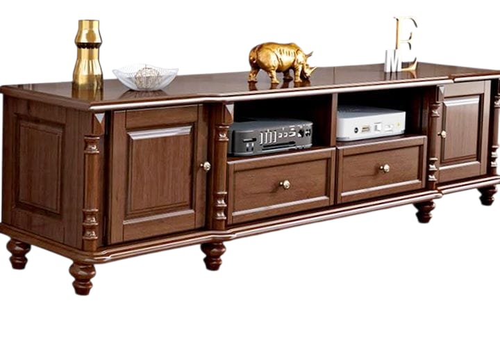 Solid Mahogany TV Cabinet – Classic Wood Entertainment Unit
