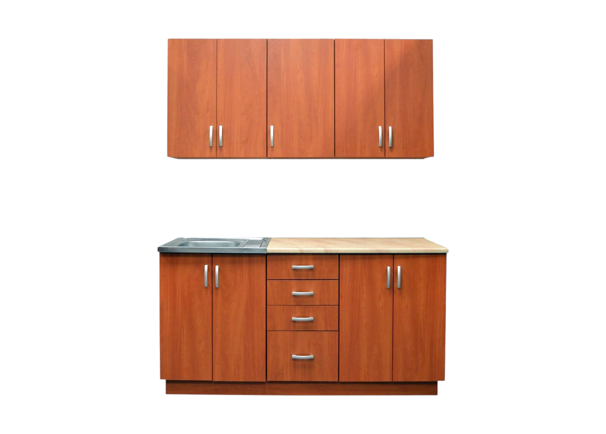 Clear Brown Simple Kitchen Cabinet – Top & Bottom Unit