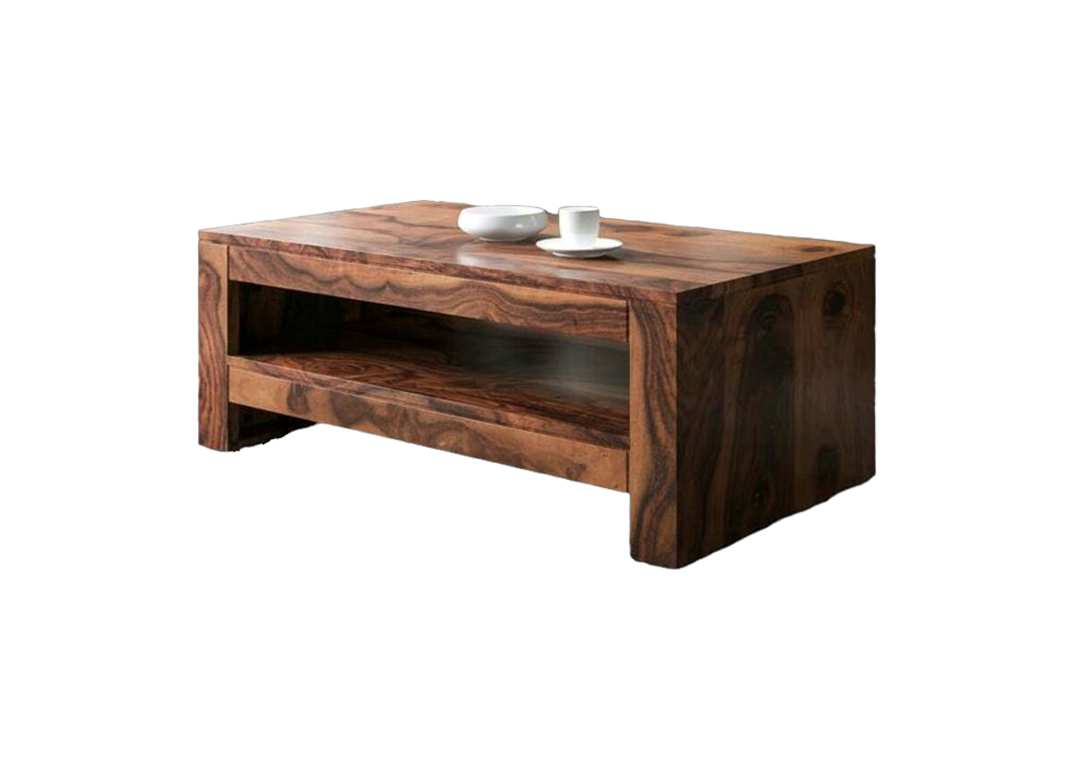 Dawn Rectangle Solid Clear Brown Coffee Table