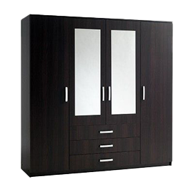 Espresso Mirror Wardrobe