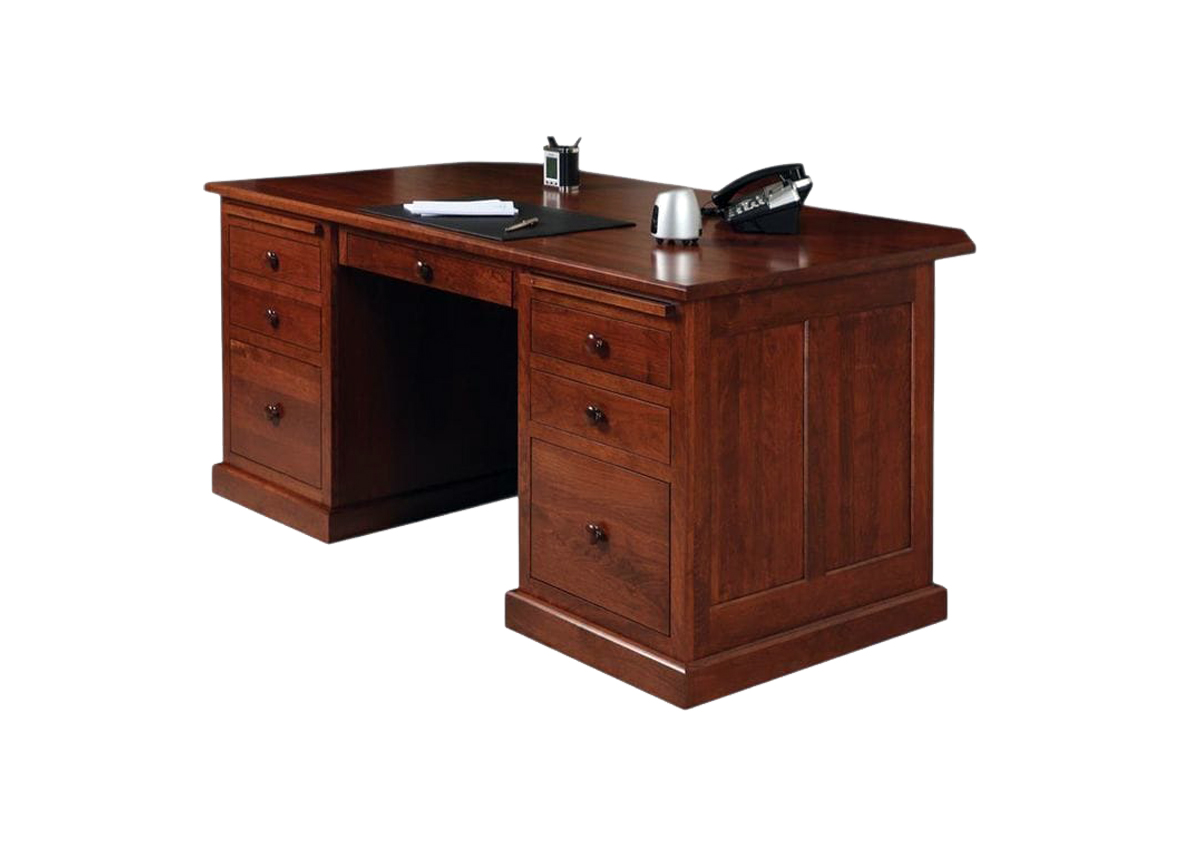 Antique executive Office Desk  – Solid Clear Brown Mahogany