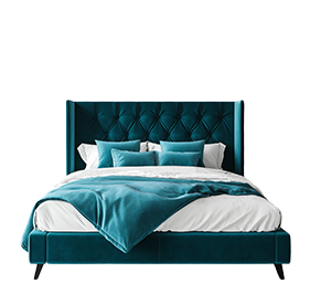 5x6 Teal Velvet Bed